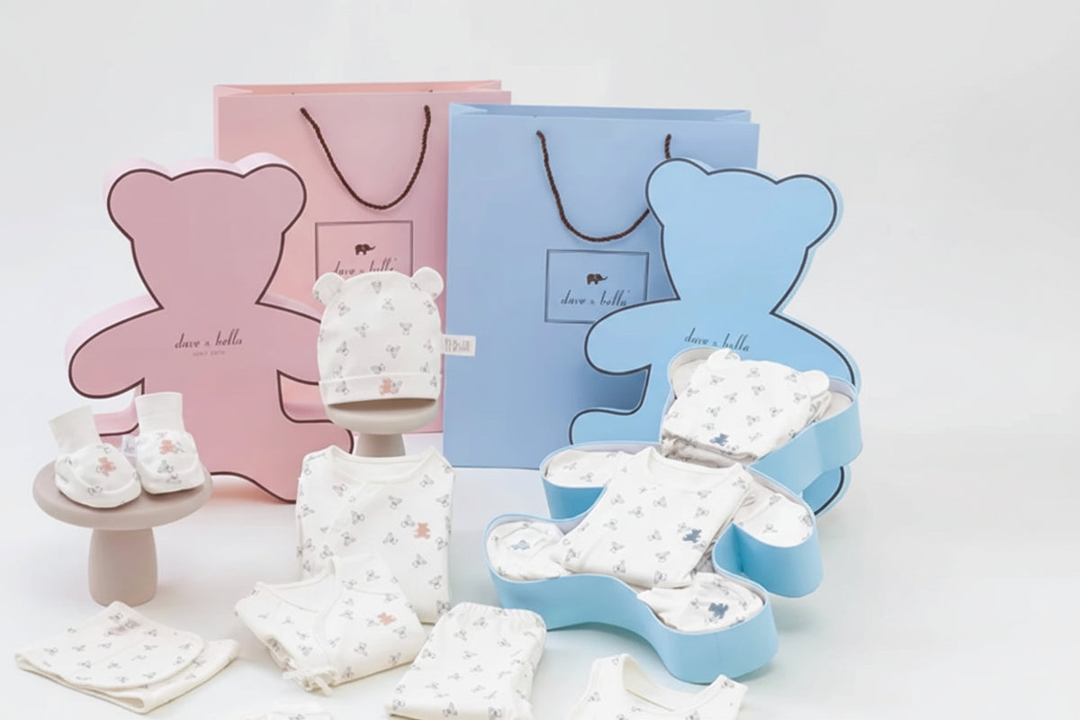 Set naissance imprimé 7 pièces en coton doux - blanc - vêtement enfant maroc - MALOBY