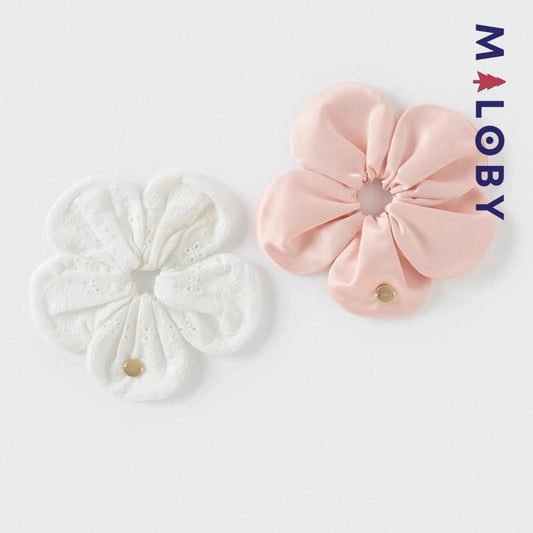 Lot de 2 chouchous enfant fille - Rose/Blanc