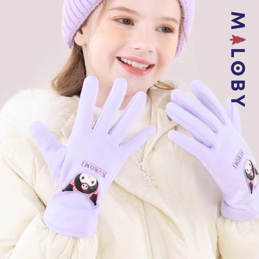 Gants style KUROMI enfant fille - Violet