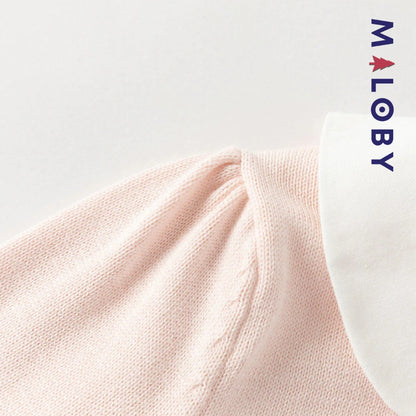 Robe bi-matière rose effet 2 en 1 avec motif bonbon