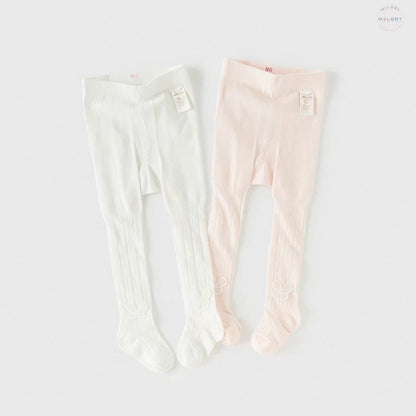 Collants fins motif papillon enfant fille blanc et rose, vêtement enfant maroc - MALOBY