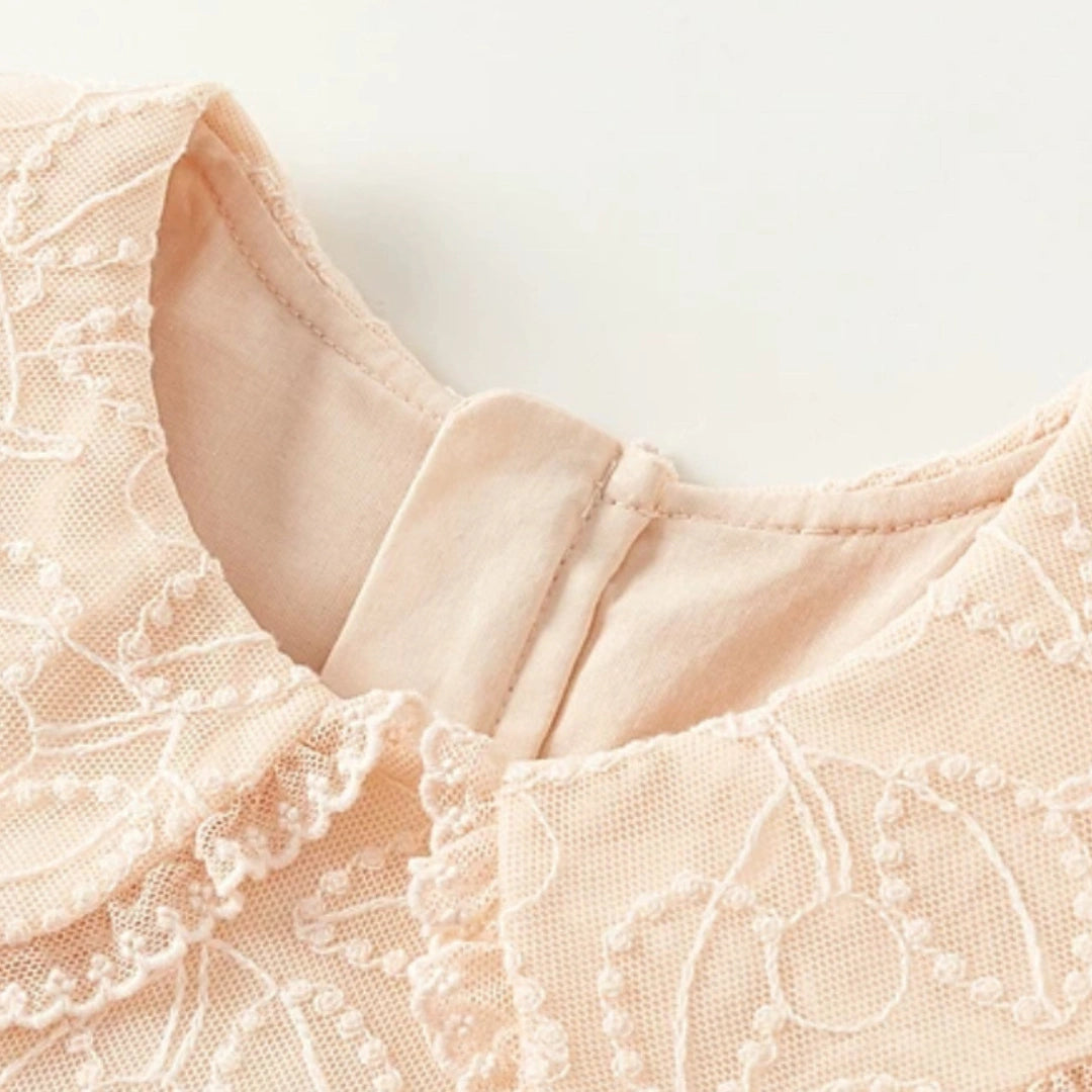 Robe cérémonie brodée enfant fille- Rose pâle -robes et ensembles pour filles, bébés et garcons - MALOBY