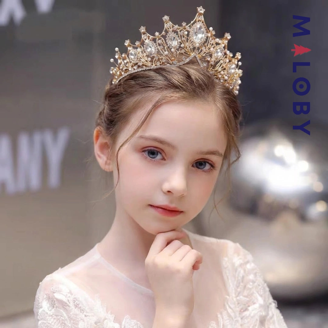 Couronne dorée pour fille -robes et ensembles pour filles, bébés et garcons - MALOBY