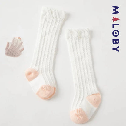 Paire de chaussettes hautes ajourées - Fille -robes et ensembles pour filles, bébés et garcons - MALOBY