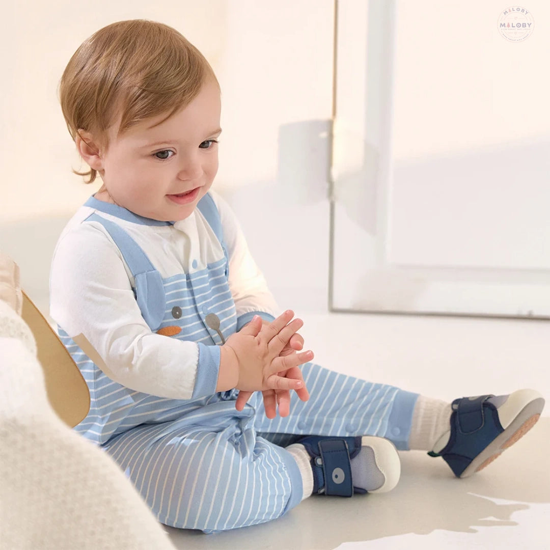 Salopette rayée bébé garçon bleu, vêtement bébé maroc - MALOBY