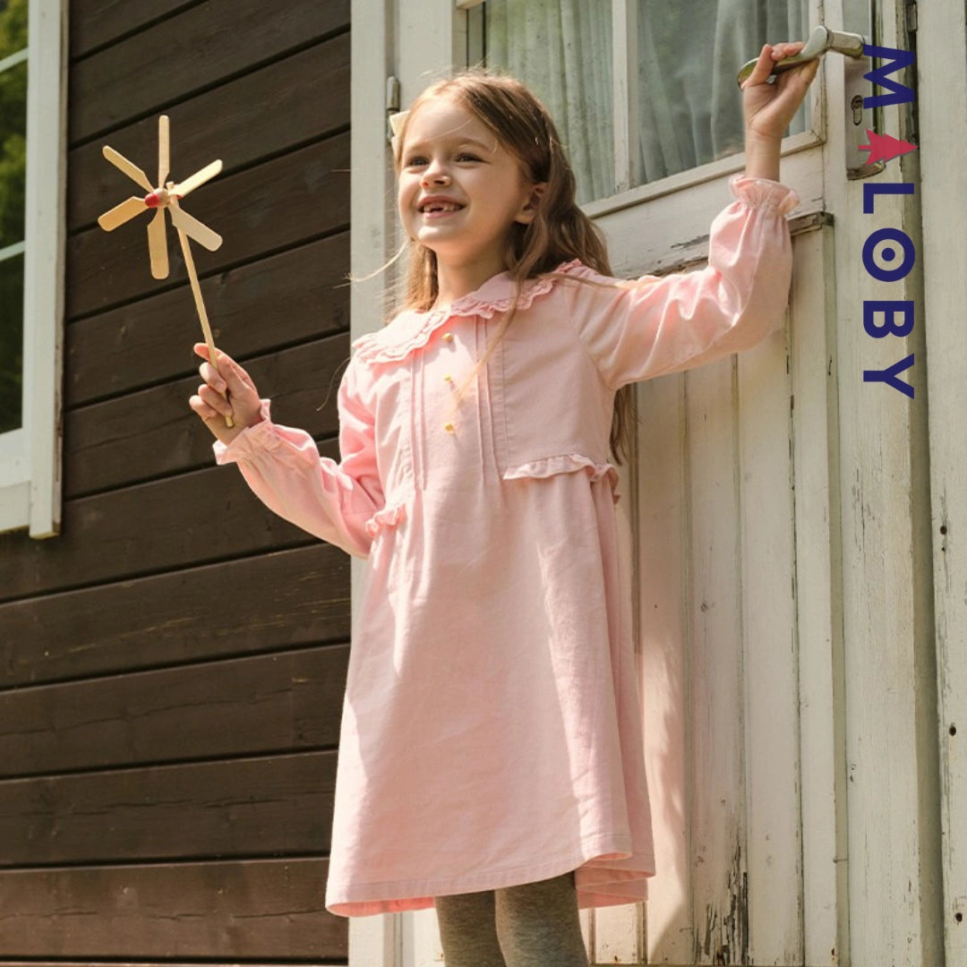 Robe en velours côtelé enfant fille- rose -robes et ensembles pour filles, bébés et garcons - MALOBY