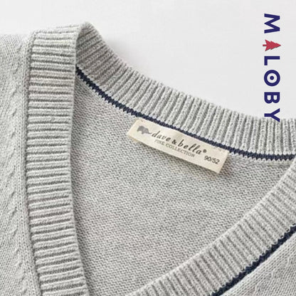 Duo chemise+cardigan enfant garçon -Gris/Blanc -robes et ensembles pour filles, bébés et garcons - MALOBY