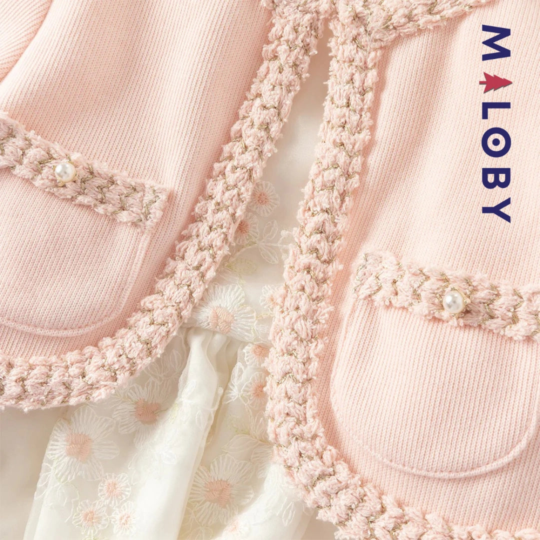 Robe cérémonie avec Boléro intégré -Rose -robes et ensembles pour filles, bébés et garcons - MALOBY