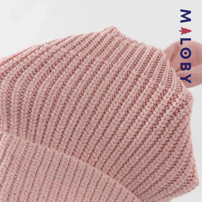 Bonnet en maille enfant fille- Rose