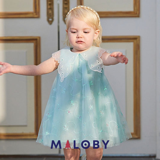 Robe enfant fille cérémonie - Bleu ciel -robes et ensembles pour filles, bébés et garcons - MALOBY