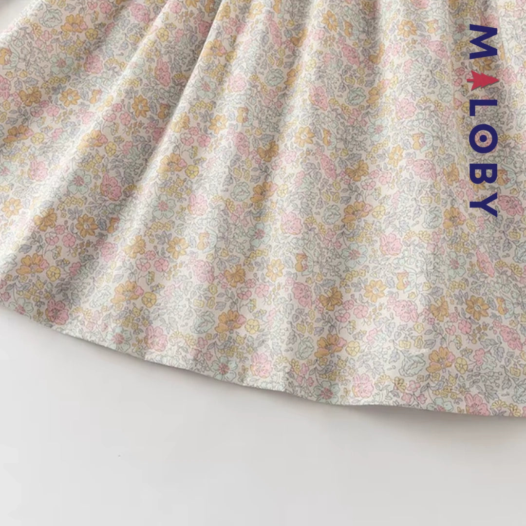 Robe fleurie manches longues enfant fille -Floral