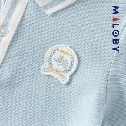 Polo manches longues enfants garçon -Bleu ciel -robes et ensembles pour filles, bébés et garcons - MALOBY
