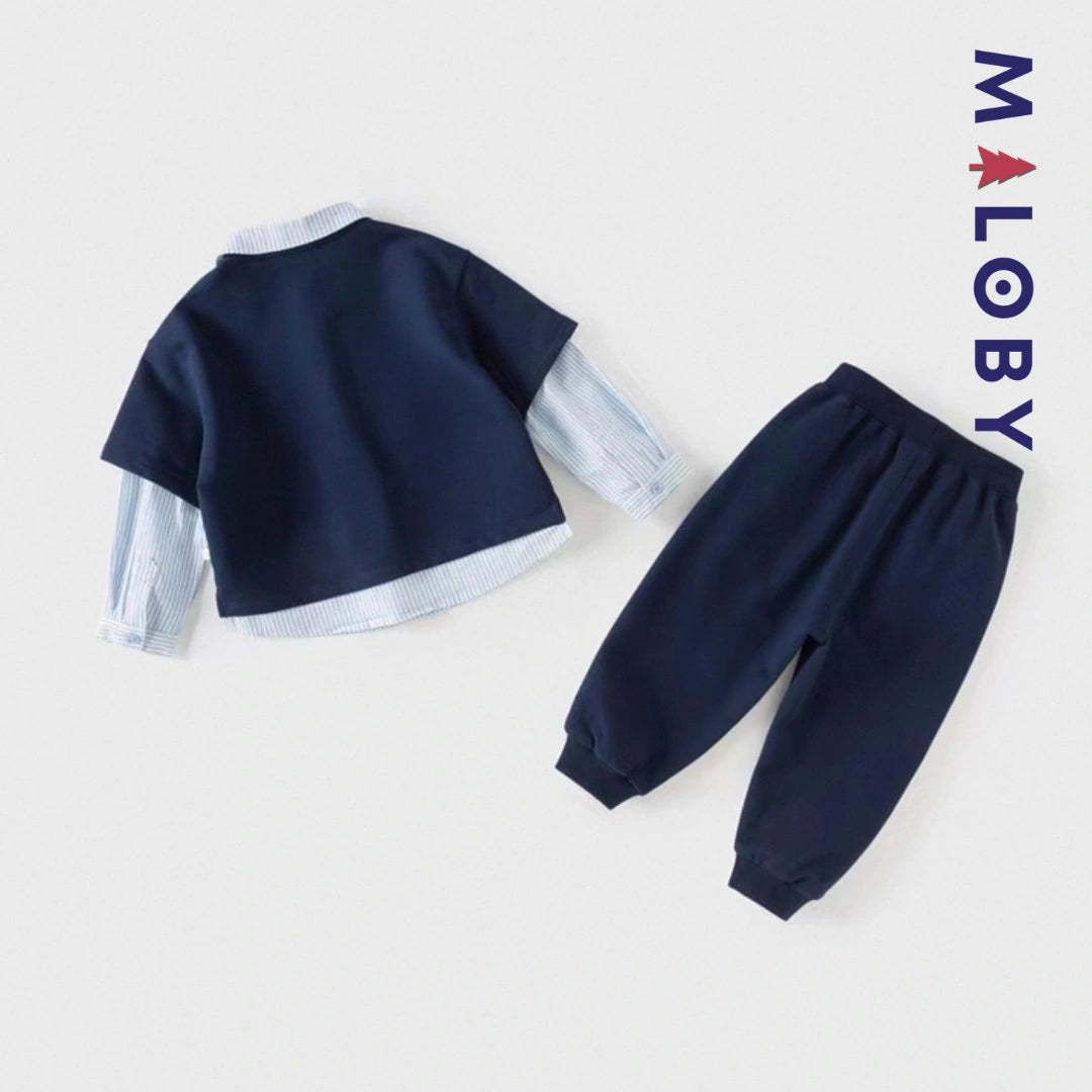 Ensemble 2 pièces enfant garçon -Marine -robes et ensembles pour filles, bébés et garcons - MALOBY