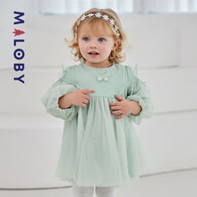 Charger l&#39;image dans la galerie, Robe volantée brodée à fleurs fille- Vert -robes et ensembles pour filles, bébés et garcons - MALOBY
