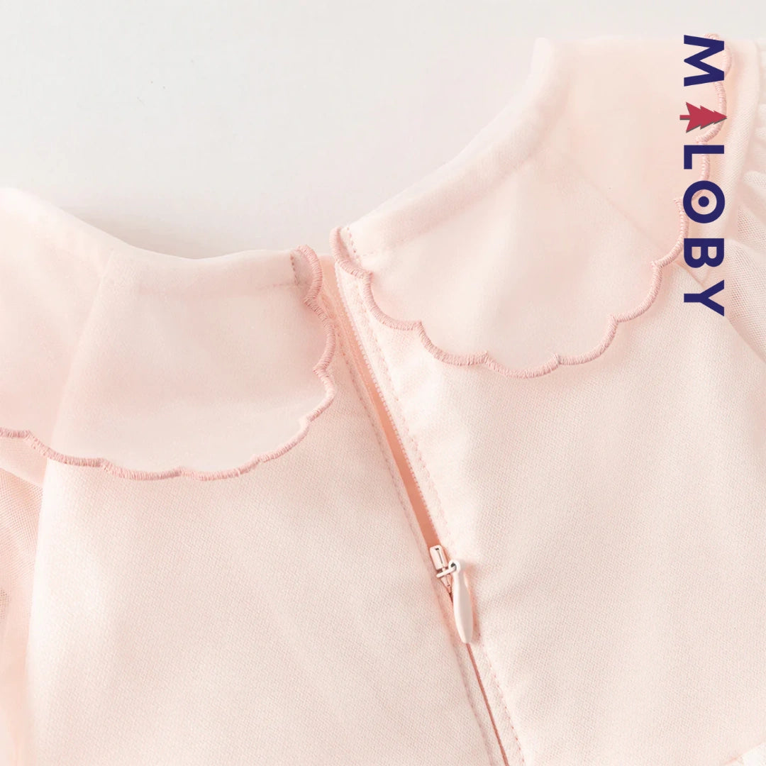 Ensemble Robe+sac pour cérémonie enfant fille- Rose