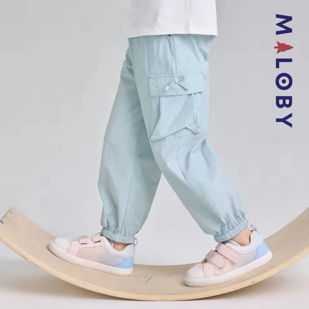 Pantalon jogging anti-moustiques pour enfant fille de taille moyenne et grande -Gris bleu