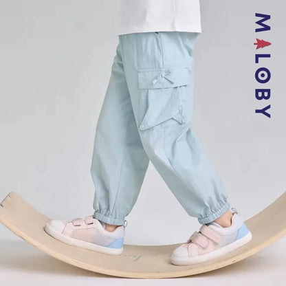 Pantalon jogging anti-moustiques pour enfant fille de taille moyenne et grande -Gris bleu
