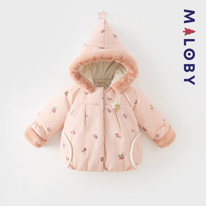 Doudoune à capuche enfant fille - Rose -robes et ensembles pour filles, bébés et garcons - MALOBY