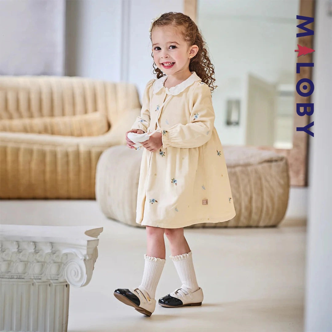 Ensemble robe en velours côtelé + sac fantaisie enfant fille- jaune -robes et ensembles pour filles, bébés et garcons - MALOBY