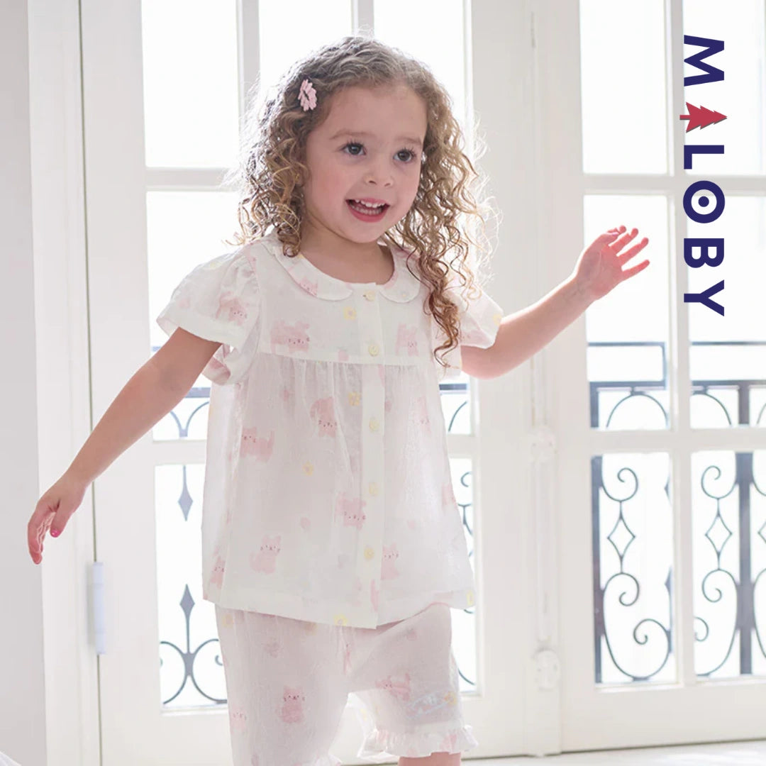 Ensemble Pyjama 2 pièces pour été enfant fille -Rose