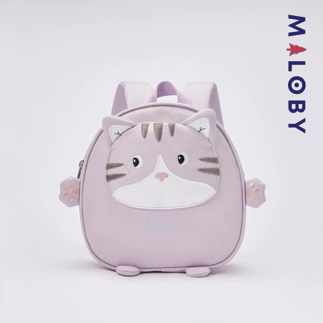 Sac à dos maternelle motif fantaisie enfant fille et garçon - violet/noir