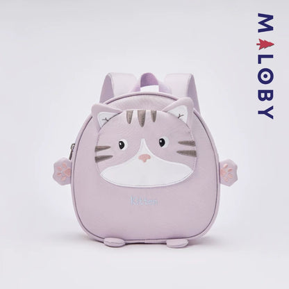 Sac à dos maternelle motif fantaisie enfant fille et garçon - violet/noir