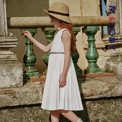 Robe princesse pour cérémonie à jupe plissée fille- Ivoire