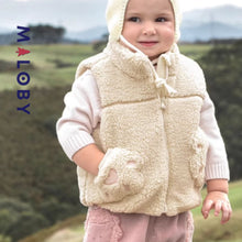 Charger l&#39;image dans la galerie, Veste sans maches en sherpa enfant fille -beige -robes et ensembles pour filles, bébés et garcons - MALOBY
