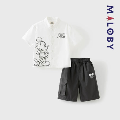 Ensemble 2 pièces Chemise+short motif Disney enfant garçon -Blanc