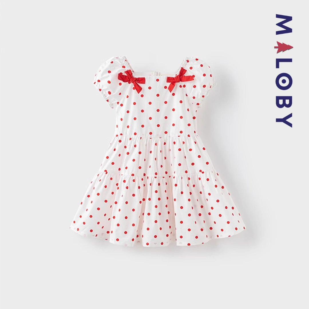 Robe à poids enfant fille -blanc/rouge -robes et ensembles pour filles, bébés et garcons - MALOBY