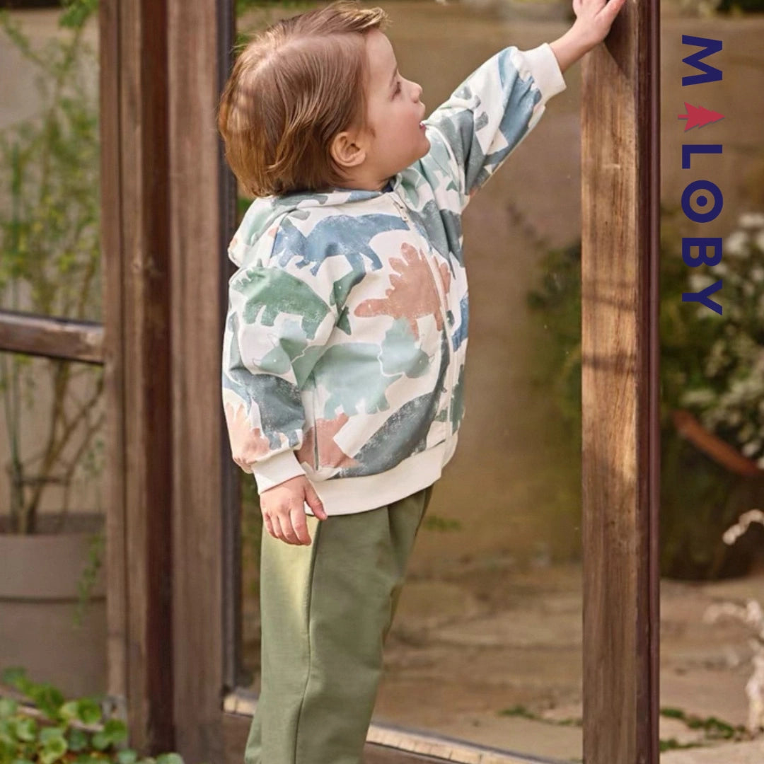 Ensemble jogging 2 pièces motifs fleuris enfant garçon- Vert -robes et ensembles pour filles, bébés et garcons - MALOBY