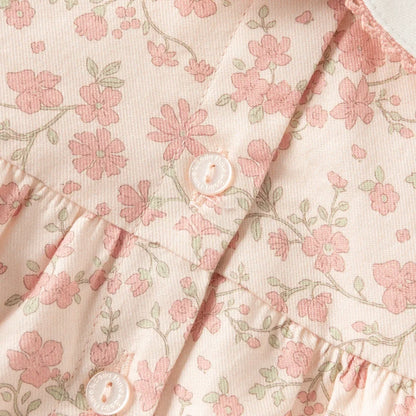 Ensemble Blouse Fleurie et Pantalon Évasé à Volants enfant fille –imprimé fleurs