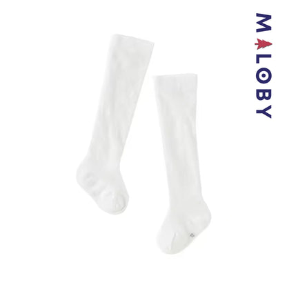Chaussettes hautes ajourées enfant fille - blanc