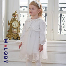 Charger l&#39;image dans la galerie, Robe princesse en dentelle + Bandeau - Beige -robes et ensembles pour filles, bébés et garcons - MALOBY
