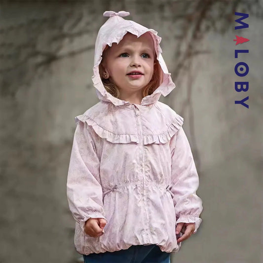 Veste mi-saison imprimé floral enfant fille- Rose
