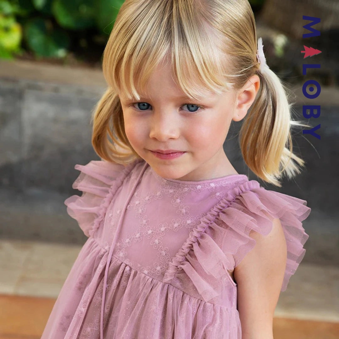 Ensemble Robe+sac pour cérémonie volontée en tulle - violet -robes et ensembles pour filles, bébés et garcons - MALOBY