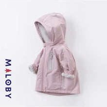 Charger l&#39;image dans la galerie, Parka à capuche enfant fille- Violet -robes et ensembles pour filles, bébés et garcons - MALOBY
