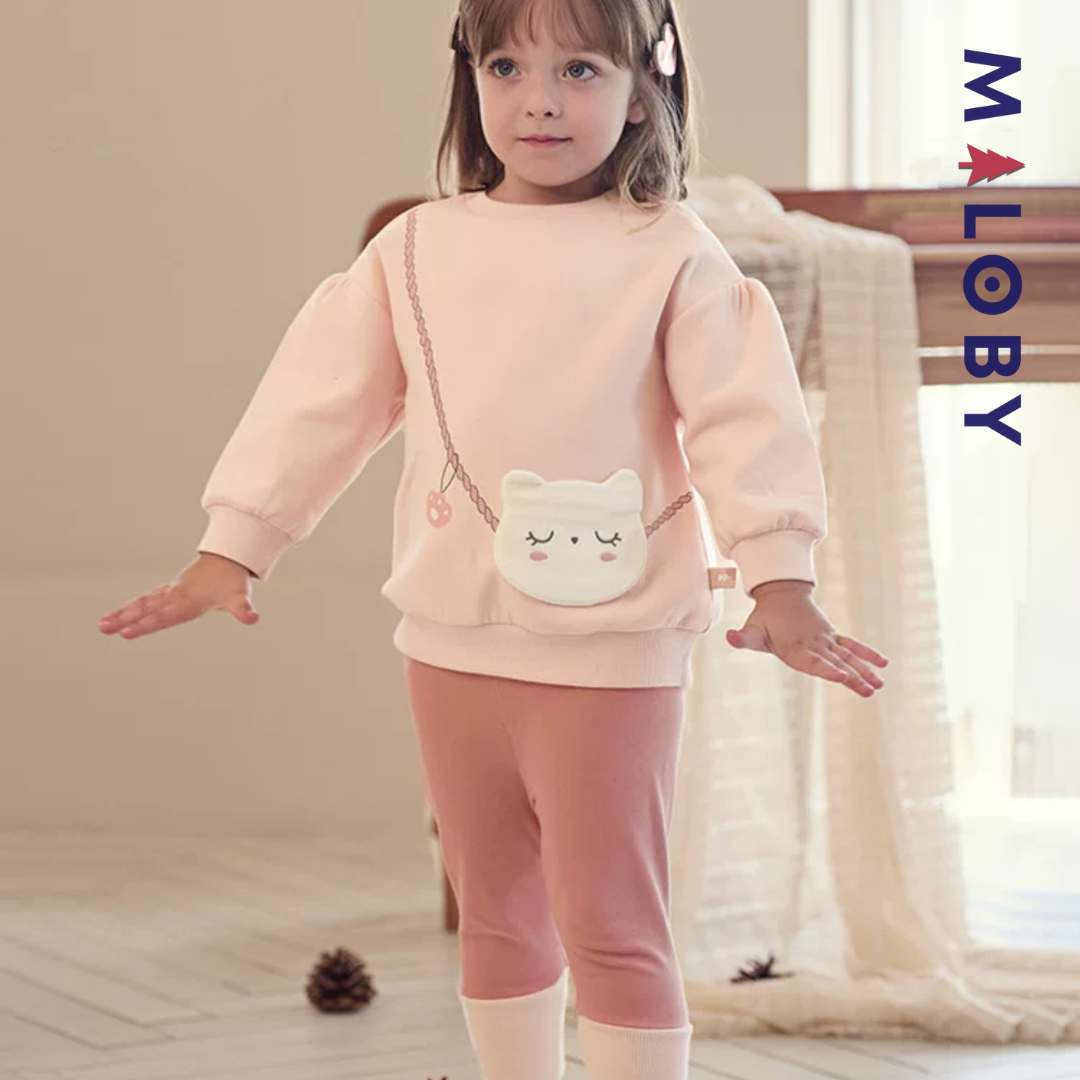 Ensemble Sweat et Legging enfant fille- Rose -robes et ensembles pour filles, bébés et garcons - MALOBY