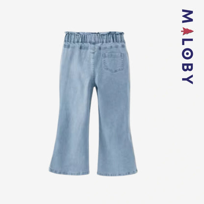 Pantalon denim évasé enfant fille-Bleu -robes et ensembles pour filles, bébés et garcons - MALOBY