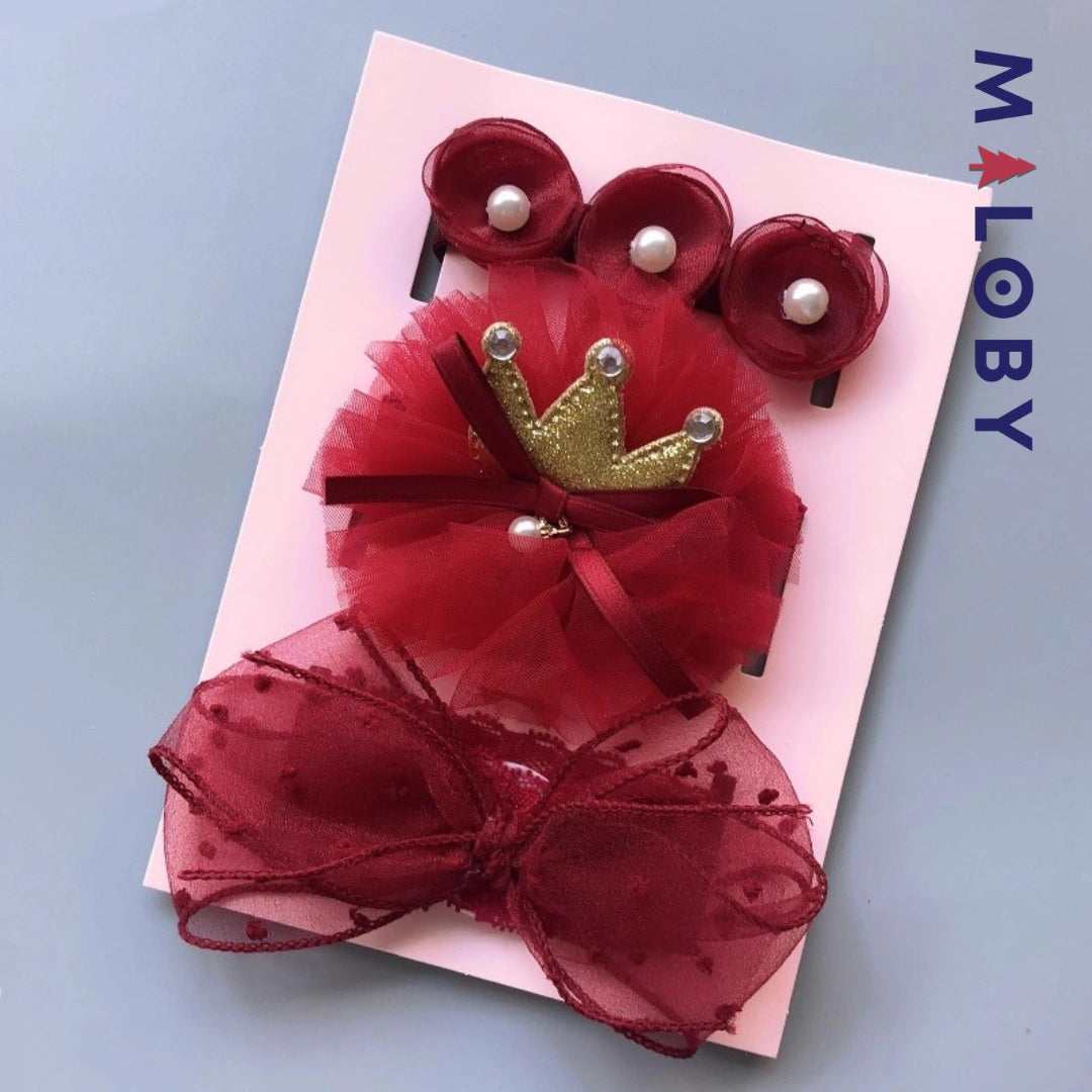 Lot trois bandeaux en dentelle enfant fille -robes et ensembles pour filles, bébés et garcons - MALOBY