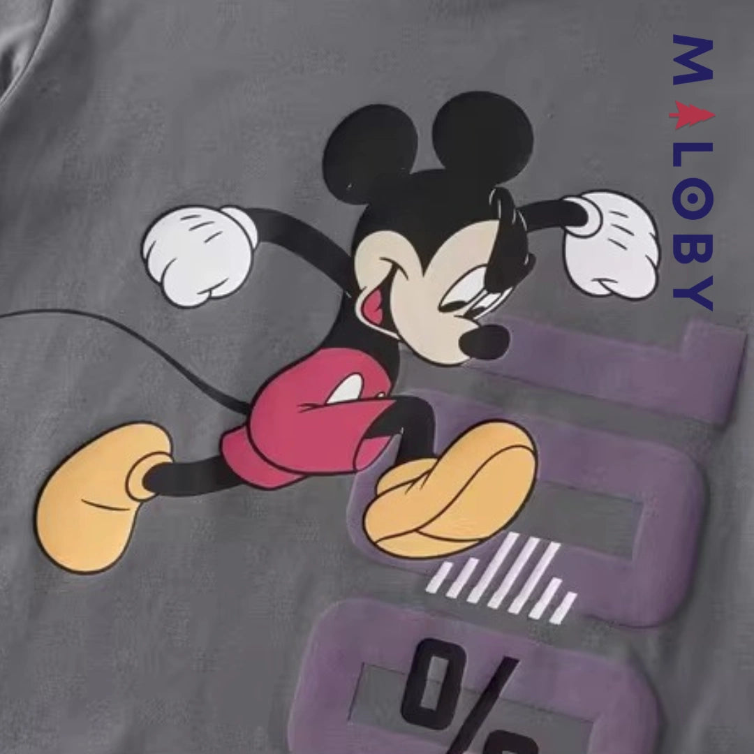 T-shirt doubles manches motif Disney enfant Garçon -Gris -robes et ensembles pour filles, bébés et garcons - MALOBY