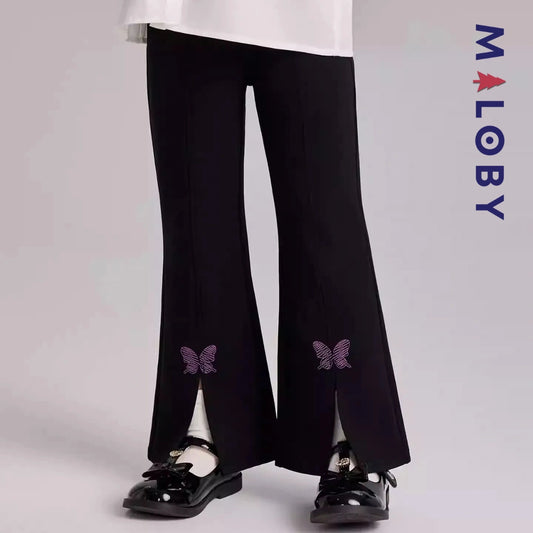 Pantalon évasé longueur chevilles enfant fille -Marine -robes et ensembles pour filles, bébés et garcons - MALOBY