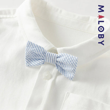 Ensemble habillé 2 pièces en pur coton enfant garçon -Blanc
