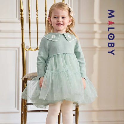 Robe cérémonie enfant fille - vert -robes et ensembles pour filles, bébés et garcons - MALOBY