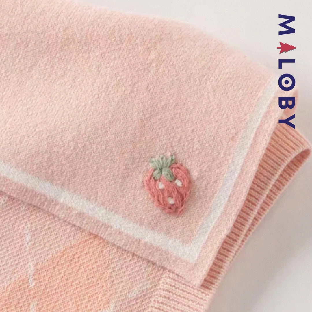 Pull sans manches à col brodé enfant fille– Rose