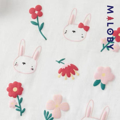 T-shirt d'Eté manches courtes volontées enfant fille -Blanc