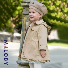 Charger l&#39;image dans la galerie, Trench à capuche enfant fille - beige -robes et ensembles pour filles, bébés et garcons - MALOBY
