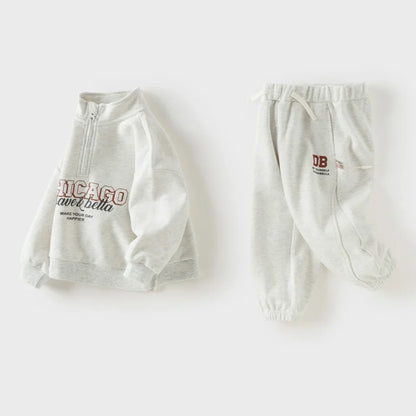 Ensemble sport Sweat zippé et pantalon jogger enfant garçon -Gris