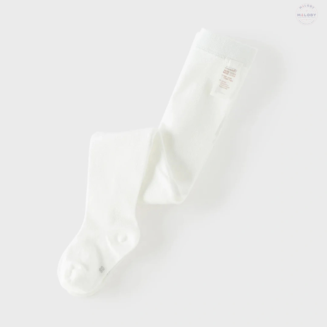 Collants fins unis enfant fille blanc, vêtement enfant maroc - MALOBY