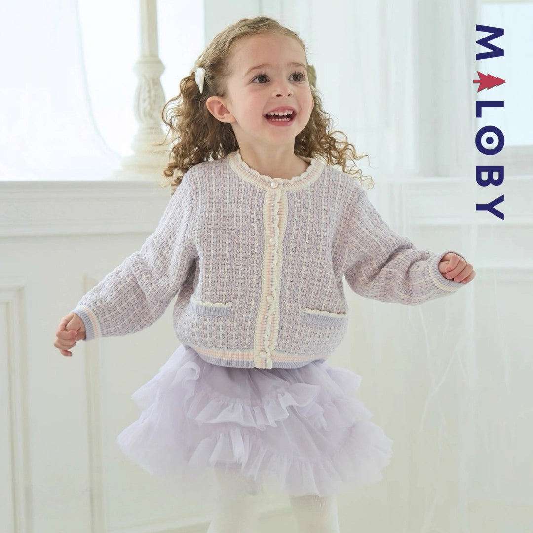 Ensemble style chanel jupe + Cardigan -Violet